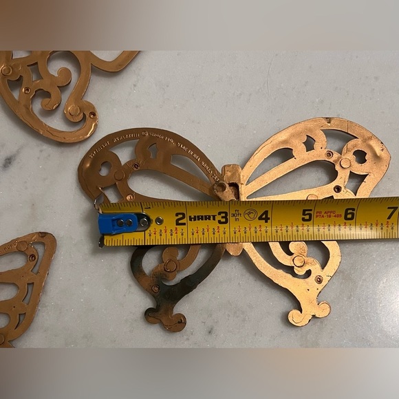 VTG MCM HOMCO 1970s Butterflies Set of 3 Faux Wood Wall Decor Kitchen Porch - Picture 6 of 8